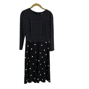 Lauren Ralph Lauren Black White Polka Dot Dress 2